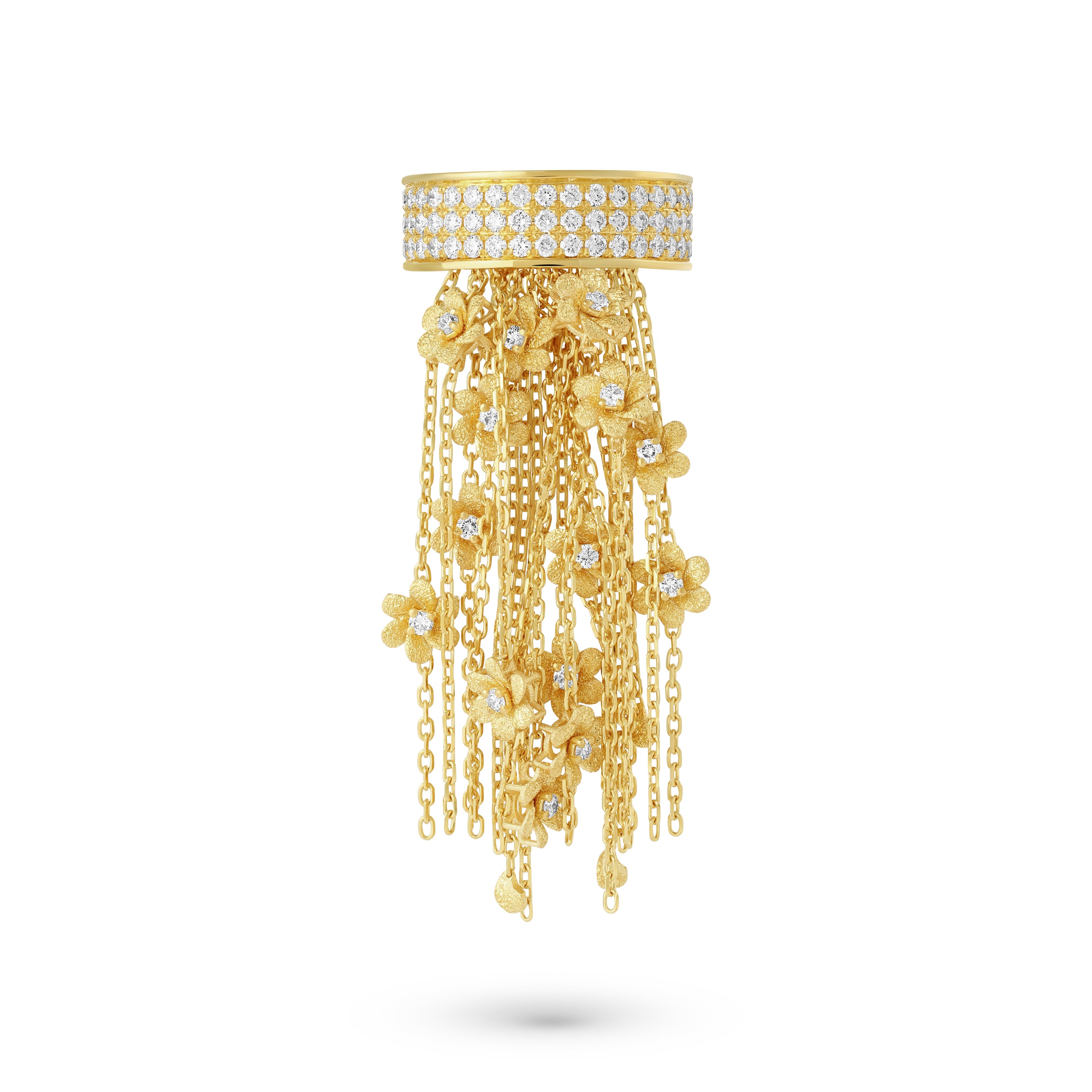 Fleur Motif Tassel Ring