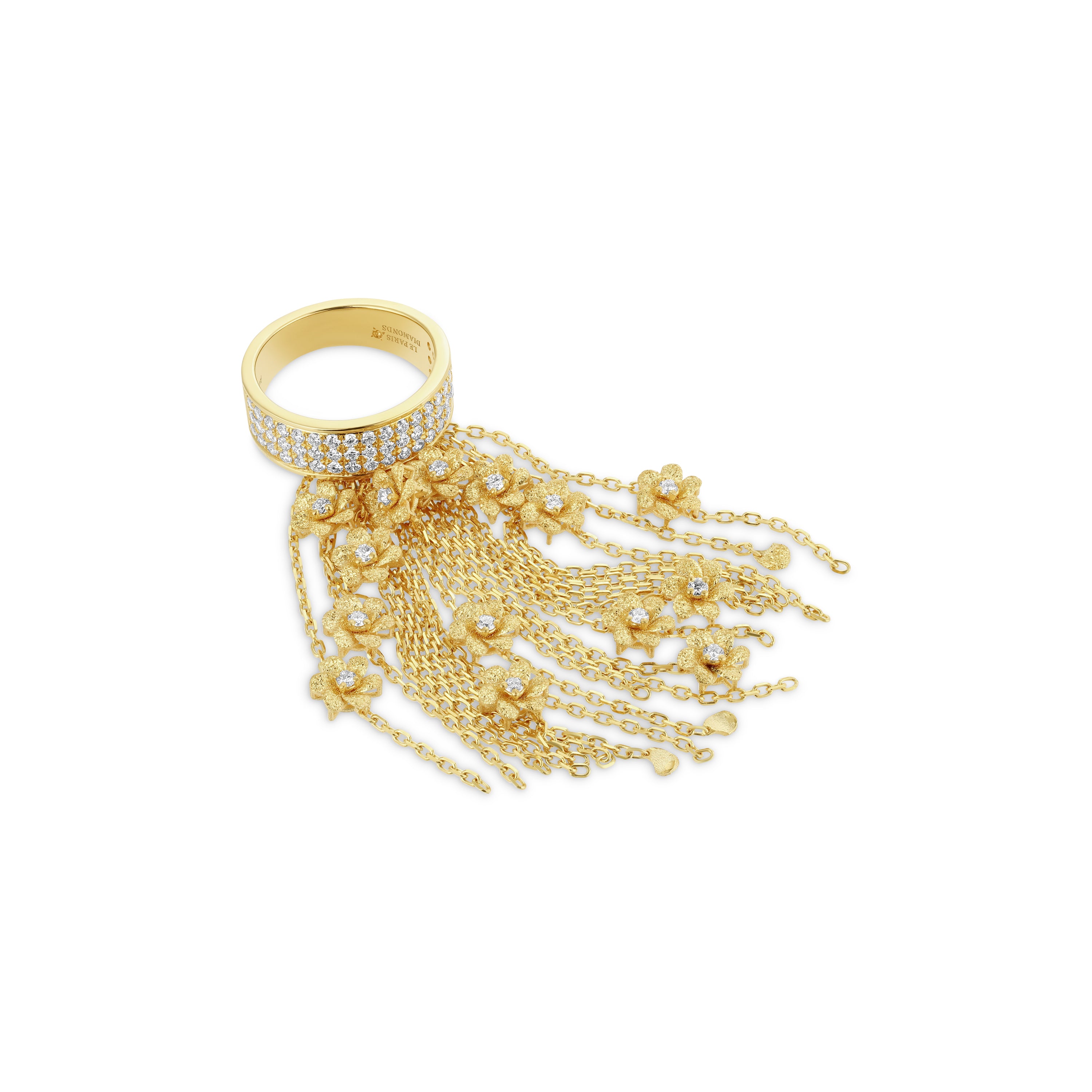 Fleur Motif Tassel Ring