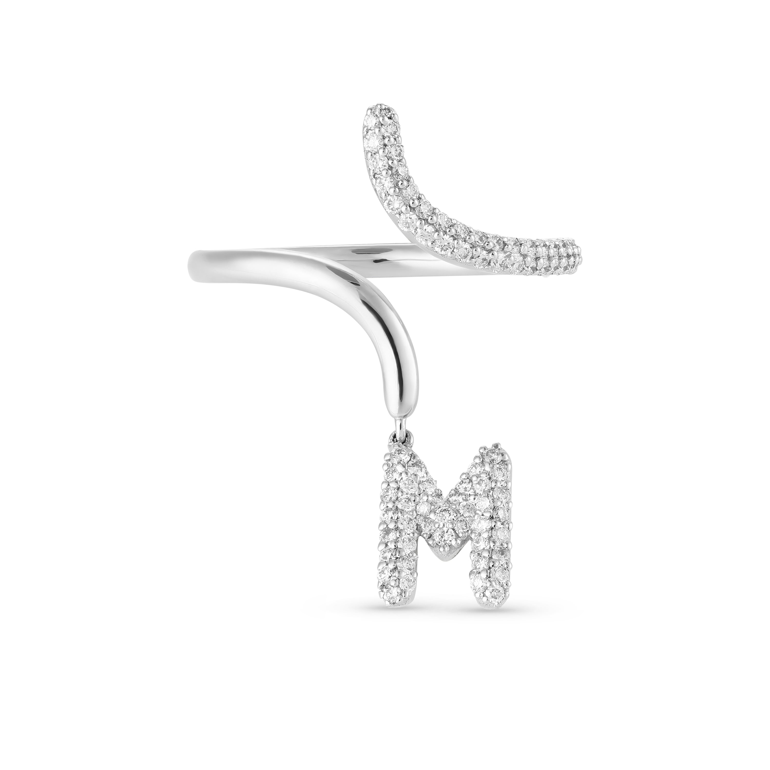 Spirale Half Pavé Initial Ring