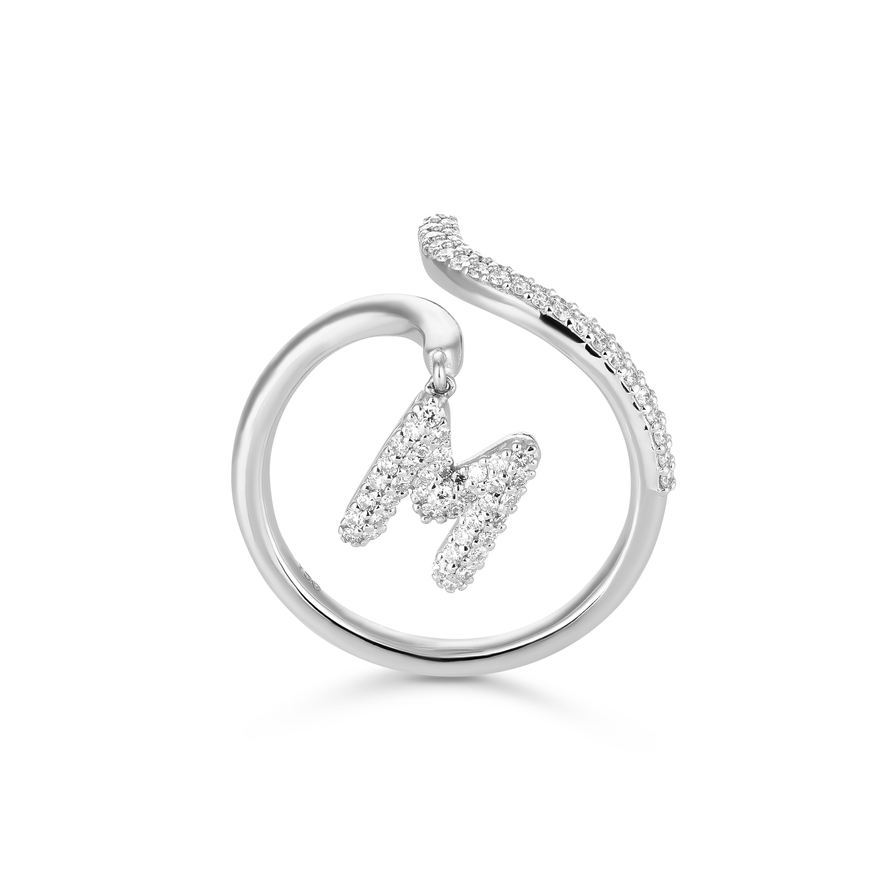 Spirale Half Pavé Initial Ring