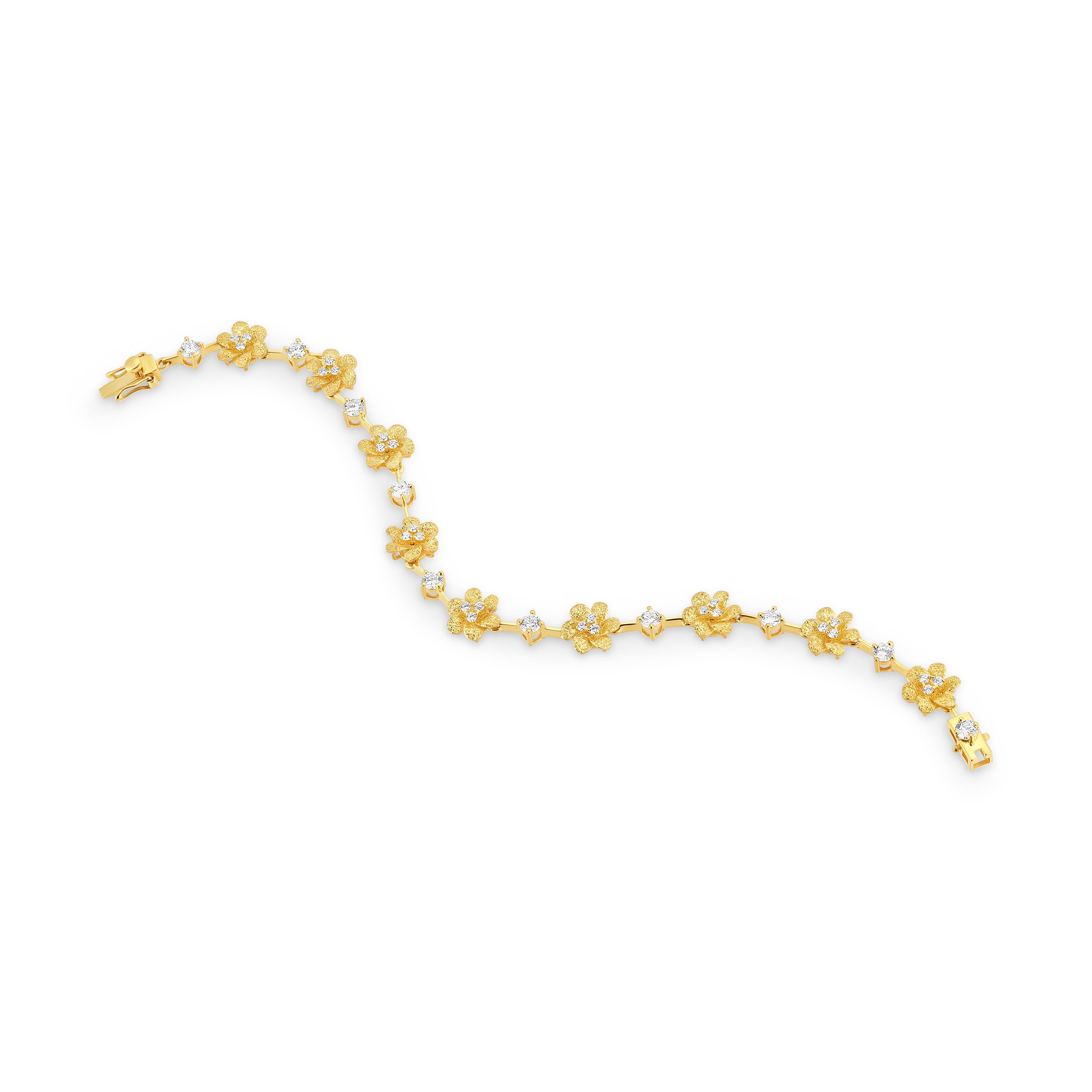 Petite Motif Fleur Bracelet (16 cm, 37 Pcs Diamonds)