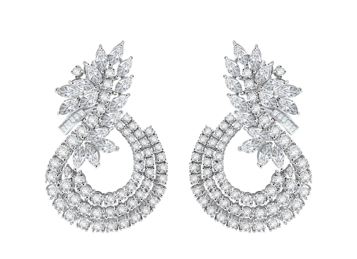 Bold Cluster Diamond Earrings