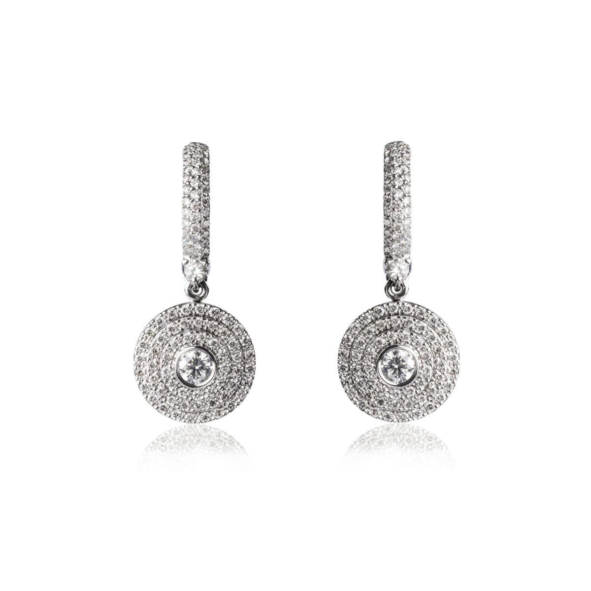 Halo Drop Diamond Earrings