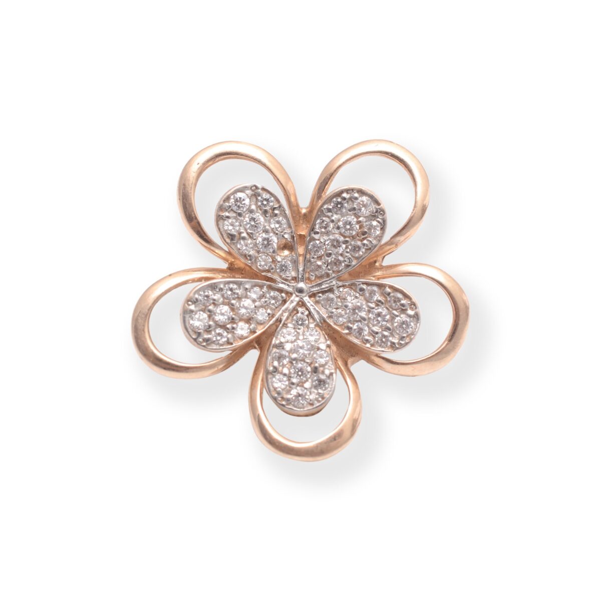 Modern Floral Diamond Brooch