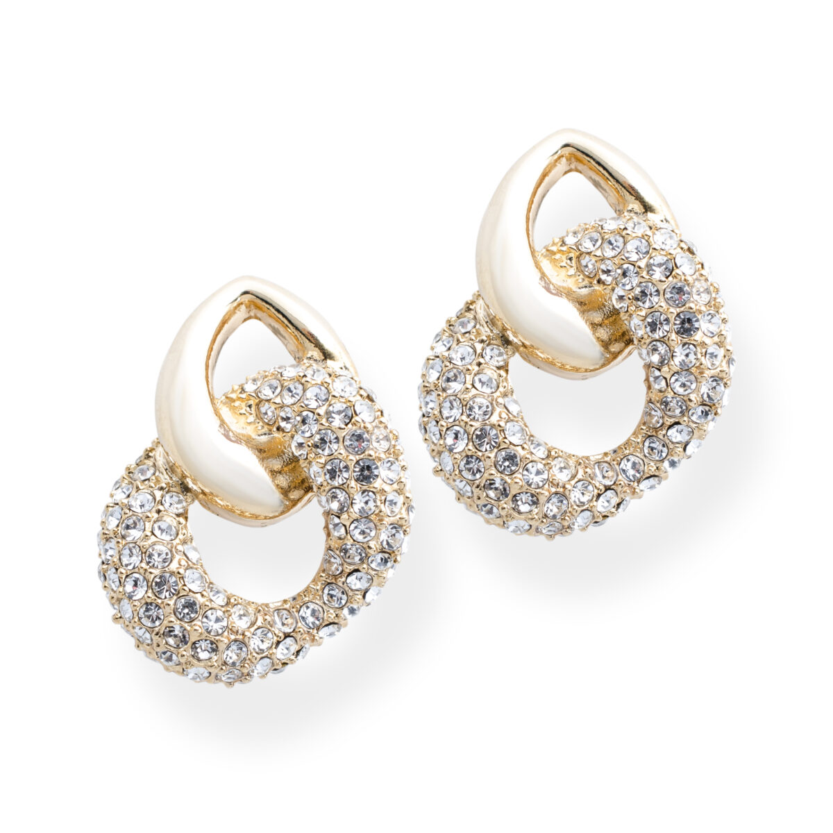 Pavé Link Hoop Diamond Earrings