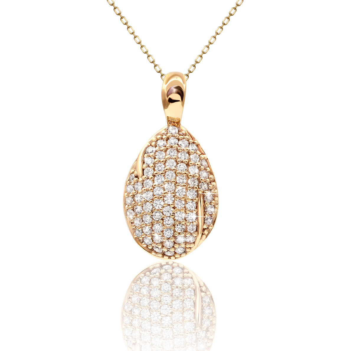 Radiant Diamond Teardrop Pendant